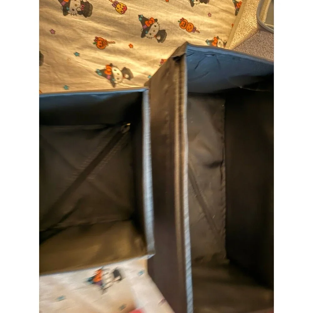 Black Collapsible Fabric Drawer Organizer Bin - Zipper Bottom